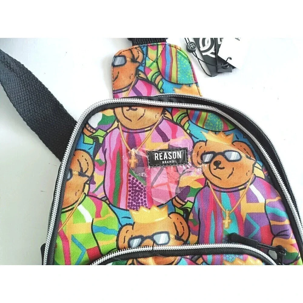 Reason Legend Bear King Print Crossbody Mini Backpack New with Tags - Picture 4 of 6